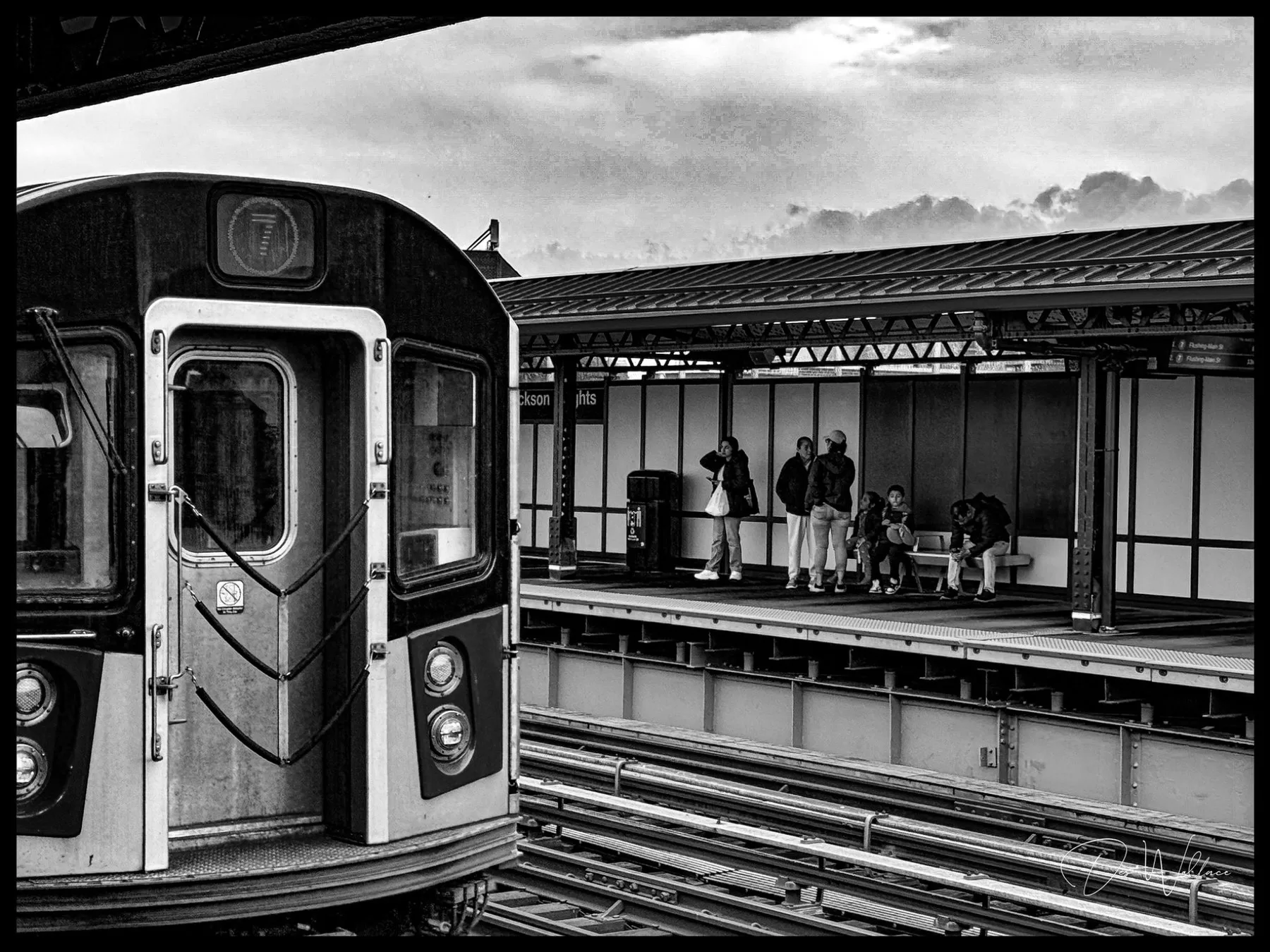 NYC subway platform close up