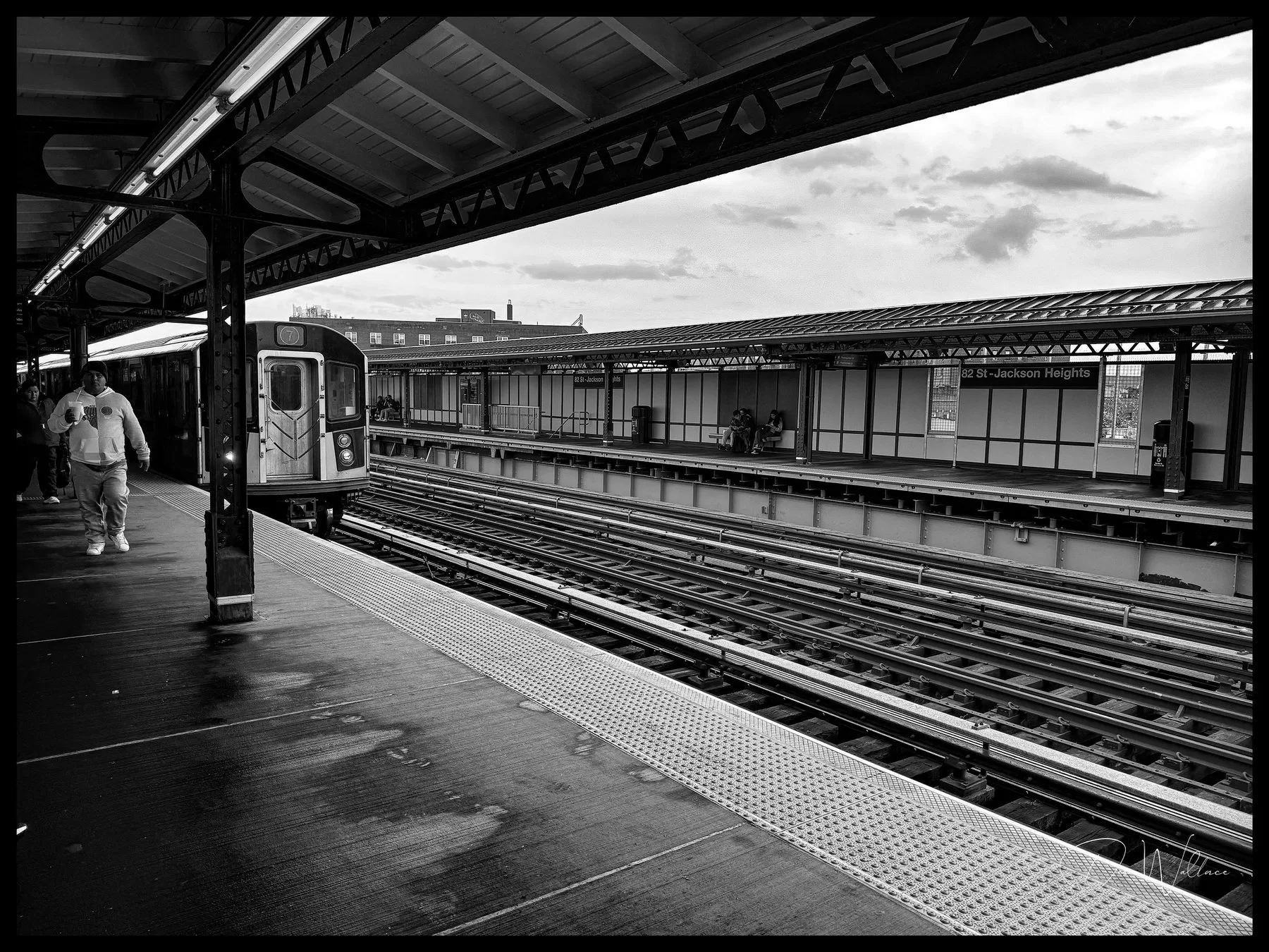 NYC subway platform wide shot